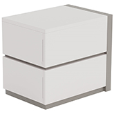 Manila Right 2 Drawer Nightstand in Gloss White & Gray