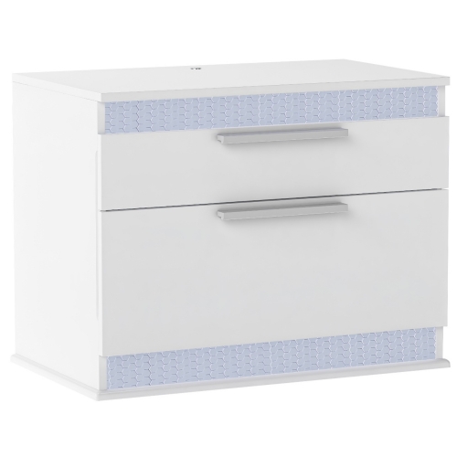 Moscow 2 Drawer Nightstand in Gloss White (Set of 2)