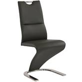 Suri Handle Back Dining Chair in Gray Leatherette (Set of 2)