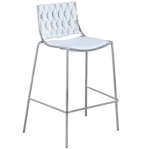 Taylor Stackable Counter Stool in White Leatherette (Set of 2)