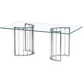 Trisha 60" Dining Table in Glass, Chrome & Acrylic