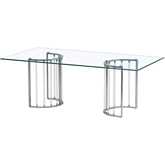 Trisha 84" Dining Table in Glass, Chrome & Acrylic