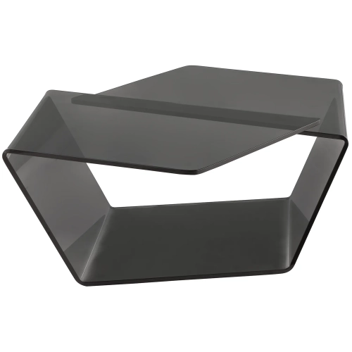 43" Coffee Cocktail Table in Smoke Glass