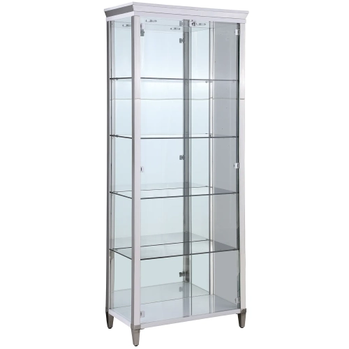 6652 Curio Cabinet in Tempered Glass& Polished Stainless