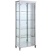 6652 Curio Cabinet in Tempered Glass& Polished Stainless