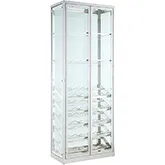 6655 Curio Cabinet with Wine & Stemware Racks in Glass & Chrome