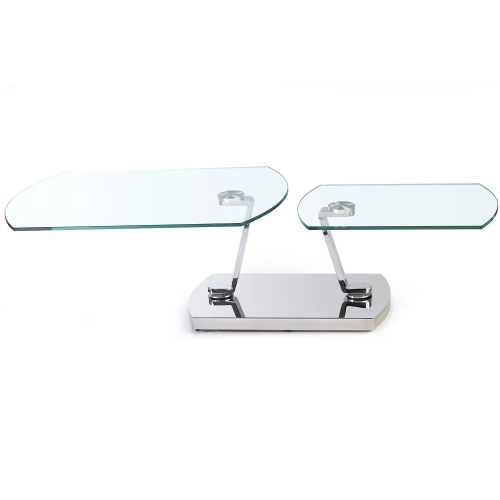 8062 Motion Cocktail Table in Glass & Polished Stainless