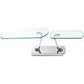 8062 Motion Cocktail Table in Glass & Polished Stainless