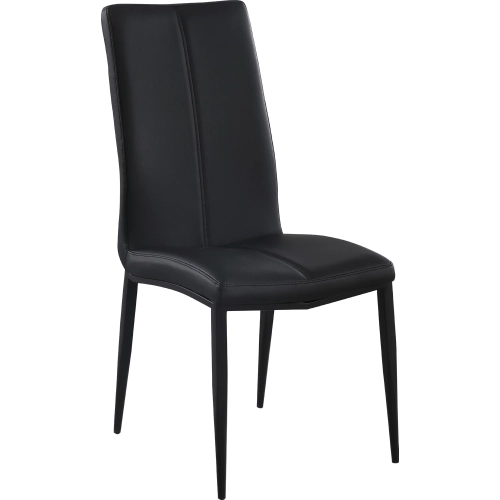 Alexandra Dining Chair in Black Leatherette & Black Steel (Set of 4)