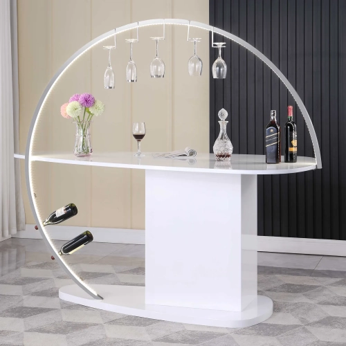 Bowery Bar in Polished Stainless, Gloss White & Gloss Black