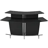 Broadway Bar in Black Glass & Stainless Steel