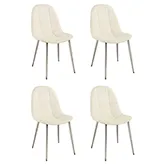 Donna Dining Chair in White Leatherette & Chrome (Set of 4)