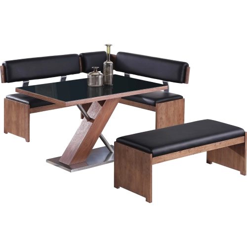 Emma 3 Piece Dining Set w/ Table, Nook & Bench