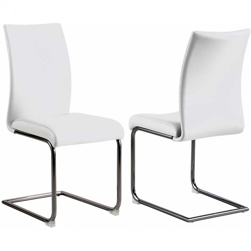 Jane Dining Chair in White Leatherette & Graphite Steel (Set of 4)