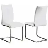 Jane Dining Chair in White Leatherette & Graphite Steel (Set of 4)