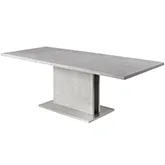 Kalinda 63" Extension Dining Table in Gray Laminate & Brushed Stainless Steel