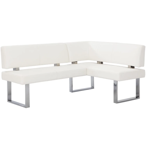 Linden Dining Nook in White Leatherette & Chrome