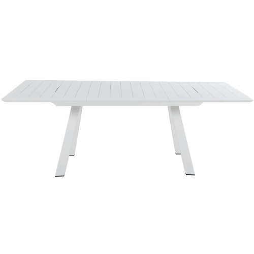 Malibu 63" to 94" Extension Outdoor Dining Table in White Aluminum