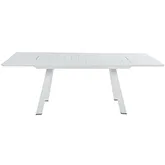 Malibu 63" to 94" Extension Outdoor Dining Table in White Aluminum