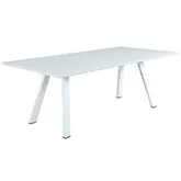 Malibu 82" Outdoor Dining Table in Matte White Aluminum