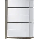 Manila 5 Drawer Chest in Gloss White & Gray