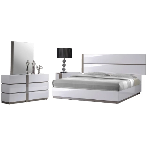 Manila 4 Piece Queen Bedroom Set w/ Left Nightstand
