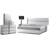 Manila 4 Piece King Bedroom Set w/ Left Nightstand