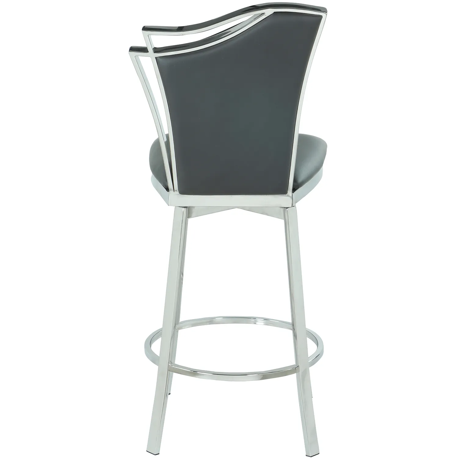 Nadia Swivel PU Design Back Bar Stool - Thumbnail 3