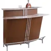 Ruby Bar in White Ceramic, Walnut Veneer & Stainless Steel