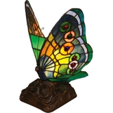 Tiffany Style Butterfly Accent Table Lamp