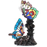 Edith 2 Tiffany Style 2 Light Butterfly Table Lamp