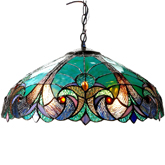 Liaison Tiffany Style Victorian 2 Light Ceiling Pendant w/ 18" Shade