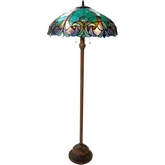 Liaison Tiffany Style Victorian 2 Light Floor Lamp w/ 18" Shade