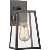 Leodegrance Transitional 1 Light Black Outdoor Wall Sconce 11"H