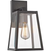 Leodegrance Transitional 1 Light Black Outdoor Wall Sconce 14"H