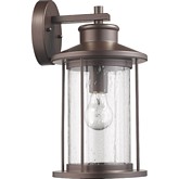 Maleagant Transitional 1 Light Rubbed Bronze Outdoor Wall Sconce 14"H
