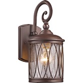 Dinadan Transitional 1 Light Rubbed Bronze Outdoor Wall Sconce 13"H