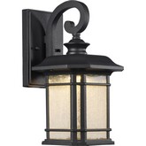Franklin Transitional LED Textured Black Outdoor Wall Sconce 13"H