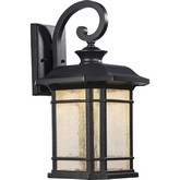 Franklin Transitional LED Textured Black Outdoor Wall Sconce 17"H