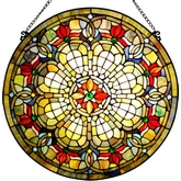 Tiffany Style Baroque Glass Panel