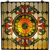 Tiffany Style Victorian Glass Panel