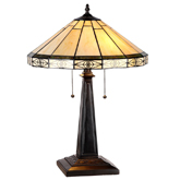 Belle Tiffany Style Mission 2 Light Table Lamp w/ 16" Shade