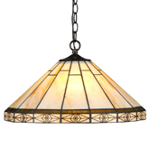 Belle Tiffany Style Mission 2 Light Ceiling Pendant w/ 18" Shade
