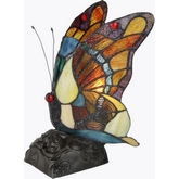 Jacy Tiffany Style Butterfly 1 Light 9.5"H Accent Table Lamp