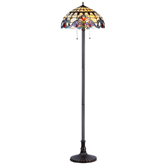 Cooper Tiffany Style Victorian 2 Light Floor Lamp w/ 18" Shade