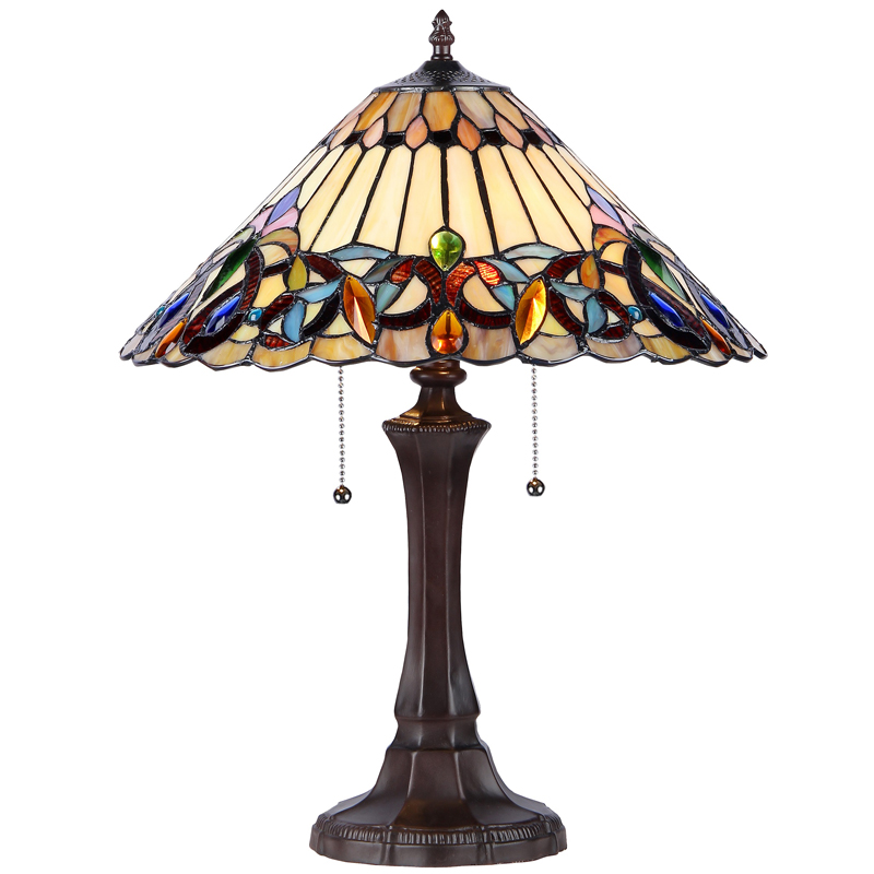 Chloe CH33318VI16TL2 Ambrose Tiffany Style Victorian 2 Light Table Lamp w/ 16" Shade