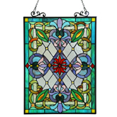 Izzy Tiffany-glass 18" x 25" Victorian Window Panel