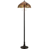 Tiffany Style Dragonfly 3 Light Floor Lamp w/ 18" Shade