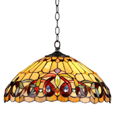 Serenity Tiffany Style Victorian 2 Light Ceiling Pendant w/ 18" Shade