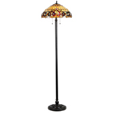 Serenity Tiffany Style Victorian 2 Light Floor Lamp w/ 18" Shade